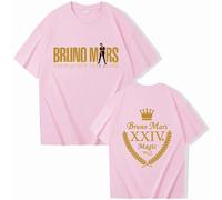 Maglietta di Cotone Bruno Mars Stampa Hip Hop Maglietta A Maniche Corte Collo Rotondo Estate Casual Camicia Unisex Fan Regalo Tops XS-3XL-Black||XS