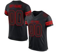 Maglietta di Football Americano Personalizzata | per Uomo, Donna e Bambino | con Il Tuo Nome e Numero | Stile Sportivo a Maniche Corte Nero