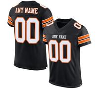 Maglietta di Football Americano Personalizzata | per Uomo, Donna e Bambino | con Il Tuo Nome e Numero | Stile Sportivo a Maniche Corte Nero