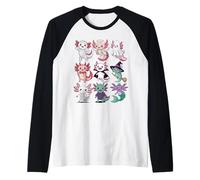 Maglietta di Halloween Axolotl - Carino Spooky Axolotls Costume Maglia con Maniche Raglan