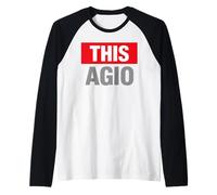 Maglietta Disagio Scritta This Agio Divertente Ironica Maglia con Maniche Raglan