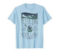 Maglietta Disney Peter Pan Take Me To Never Land Silhouette Maglietta, Uomo, Celeste, S