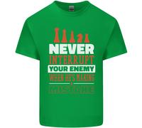 Maglietta Divertente A Scacchi Non Interrompere Mai Il Tuo Nemico Per Bambini