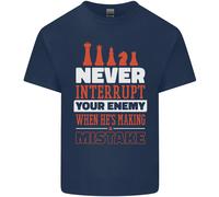 Maglietta Divertente A Scacchi Non Interrompere Mai Il Tuo Nemico Per Bambini