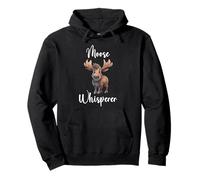 Maglietta Divertente con Alce e Scritta I Love Moose Felpa con Cappuccio
