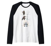 Maglietta Divertente con Panda Fusion, Regalo Carino Orso Polare Maglia con Maniche Raglan