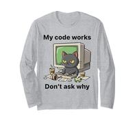 Maglietta Divertente con Programmatore My Code Works Maglia a Manica