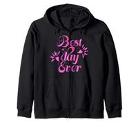 Maglietta divertente con scritta "Best Day Ever" per uomini, donne e bambini Felpa con Cappuccio