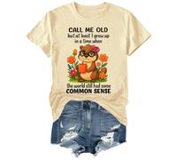 Maglietta divertente con scritta "Call Me Old But at least I Grew Up", Colore: giallo crema., XXL