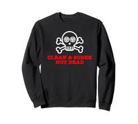 Maglietta Divertente con Scritta Clean & Sober Not Dead Felpa