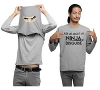 Maglietta divertente con scritta "Do You Want to See My Ninja Disguise", divertente idea regalo per gli amanti dei ninja, per bambini, adolescenti, adulti, unisex, Grigio, M