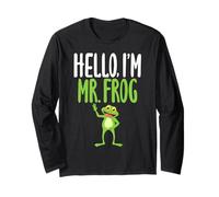 Maglietta Divertente con Scritta Hello I'm Mr Frog per Gli Amanti delle Rane Maglia a Manica