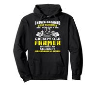 Maglietta Divertente con Scritta I am a Grumpy Old Farmer Felpa con Cappuccio