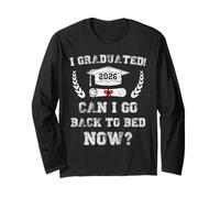 Maglietta Divertente con Scritta I Graduated Can Go Back to Bed Now Maglia a Manica