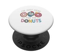 Maglietta divertente con scritta "I'm Just Here For the Donuts Colorful Sprinkles" PopSockets PopGrip Adesivo