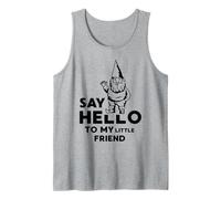 Maglietta Divertente con Scritta in Inglese Say Hello To My Little Friend Garden GNOME Canotta