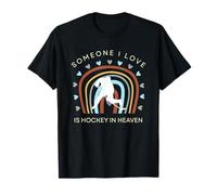 Maglietta divertente con scritta in inglese "someone I love plays" a hockey in Maglietta