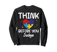 Maglietta Divertente con Scritta in Inglese Think Before You Judge Felpa