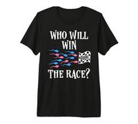 Maglietta Divertente con Scritta in Inglese Who Will Win The Race per Uomo e Donna Maglietta Premium