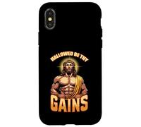Maglietta divertente con scritta in lingua inglese "Hallowed Be Thy Gains", con Gesù Custodia per iPhone X/XS