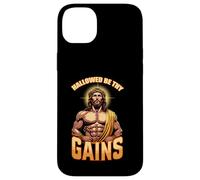 Maglietta divertente con scritta in lingua inglese "Hallowed Be Thy Gains", con Gesù Custodia per iPhone 14 Plus