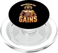 Maglietta divertente con scritta in lingua inglese "Hallowed Be Thy Gains", con Gesù PopSockets PopGrip per MagSafe