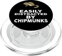 Maglietta divertente con scritta in lingua inglese "Simply Distracted by Chipmunks" PopSockets PopGrip per MagSafe
