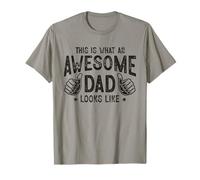 Maglietta divertente con scritta in lingua inglese "This is what an awesome dad looks like" Maglietta