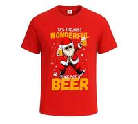Maglietta divertente con scritta "It's The Most Wonderful Santa" (lingua italiana non garantita), T-shirt Rossa Stampa Bianca, S
