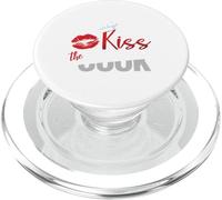 Maglietta divertente con scritta "Kiss The Culinary Chef Cook Baker" PopSockets PopGrip per MagSafe
