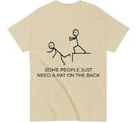 Maglietta divertente con scritta "Some People Just Need A Pat On The Back", Colore: giallo crema., L