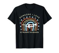 Maglietta divertente con scritta "someone I love is trumpet in heaven" Maglietta