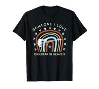 Maglietta divertente con scritta "someone I love plays guitar in heaven" Maglietta