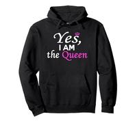 Maglietta divertente con scritta "Yes, I Am The Queen" Felpa con Cappuccio