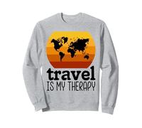 Maglietta Divertente da Donna con Scritta Travel Is My Therapy Felpa