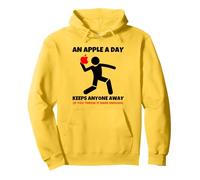 Maglietta Divertente da Ufficio con Scritta An Apple a Day Keeps Anyone Away Felpa con Cappuccio