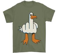 Maglietta Divertente Da Uomo Offensive Pigeon Finger Flip 100% Cotone