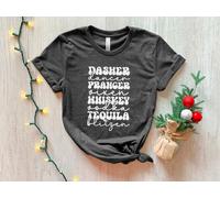 Maglietta Divertente Di Natale Con I Nomi Dei Renne Di Babbo Natale