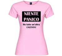 Maglietta divertente donna “Niente panico ho fatto un’altra cazzata”