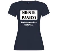Maglietta divertente donna “Niente panico ho fatto un’altra cazzata”