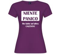 Maglietta divertente donna “Niente panico ho fatto un’altra cazzata”