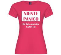 Maglietta divertente donna “Niente panico ho fatto un’altra cazzata”