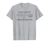 Maglietta divertente ossimoro con camicia Peace Through Superior Firepower Maglietta