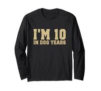 Maglietta Divertente per 70° Compleanno con Scritta I'm 10 in Dog Years Maglia a Manica