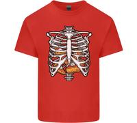 Maglietta Divertente Per Bambini Con Stampa Di Un Torso Scheletrico