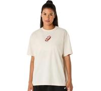 Maglietta Donna Asics Court Graphic Short Sleeve - Beige (XL)