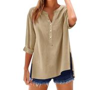 Maglietta Donna Camicia Elegante Abbigliamento Tops Estate a Fiori Primavera Estivo Rock Termica Sportiva Top Elegante Divertenti Magliette Sportive Donna 04-Khaki S