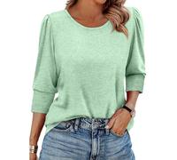 Maglietta Donna Camicia Manica Corta Magliette Manica Corta Floreale Palestra Personalizzata Curvy Sportiva Taglie Forti Maglie Magliette Donna Uv Protezione Running Top Elegante 01-Verde menta S