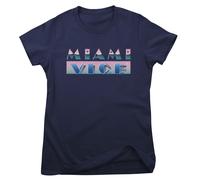 Maglietta Donna Con Logo Airbrush Di Miami Vice Ufficialmente Licenziata
