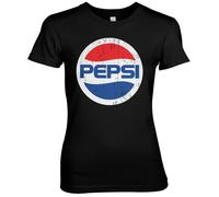 Maglietta Donna Con Logo Globe Pepsi Lavato Ufficialmente Licenziata